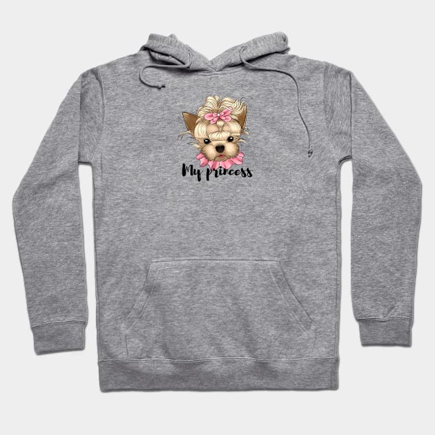 Cute yorkie girl Hoodie by Kuchinska design